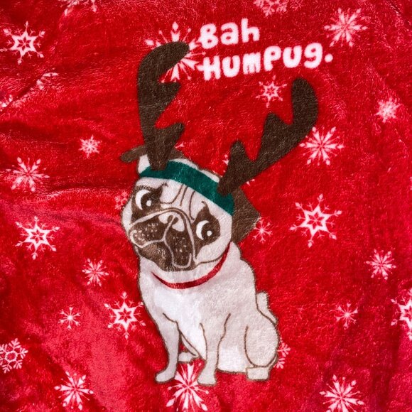 Stars & Sprinkles Red "Bah Humpug" Fleece Christmas Sweater XL Soft & Cozy - Picture 2 of 6